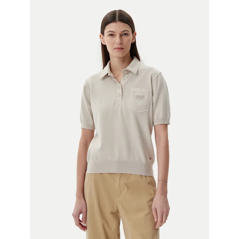 Napapijri Polo NP0A4IFJ Μπεζ Regular Fit