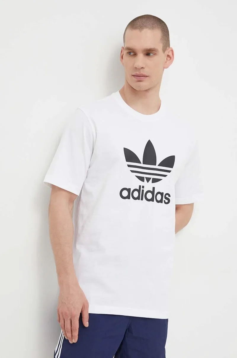 Βαμβακερό μπλουζάκι adidas Originals Trefoil