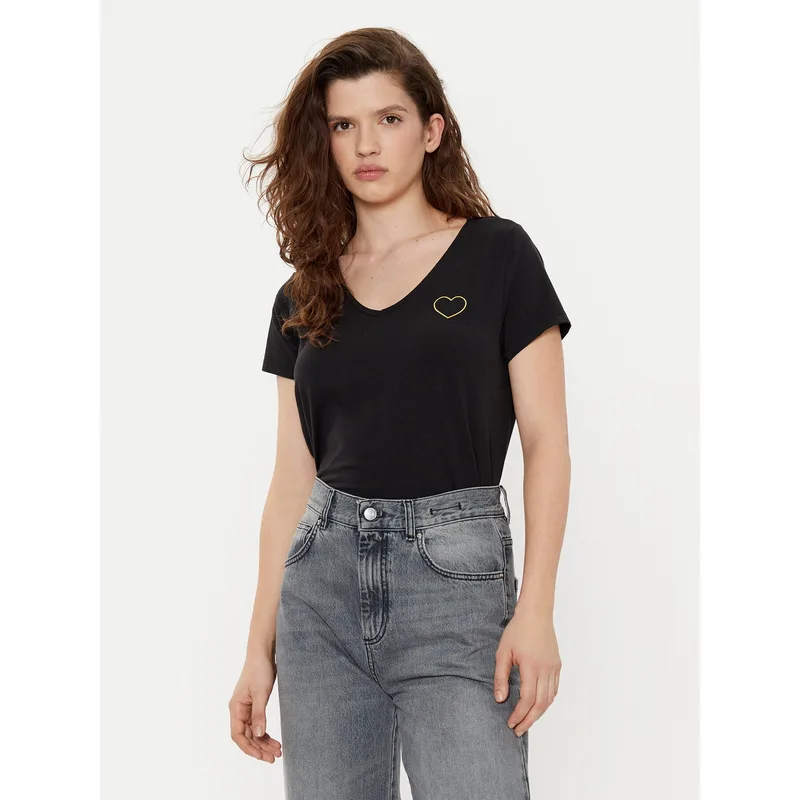 Pieces T-Shirt New Billy 17102921 Μαύρο Regular Fit