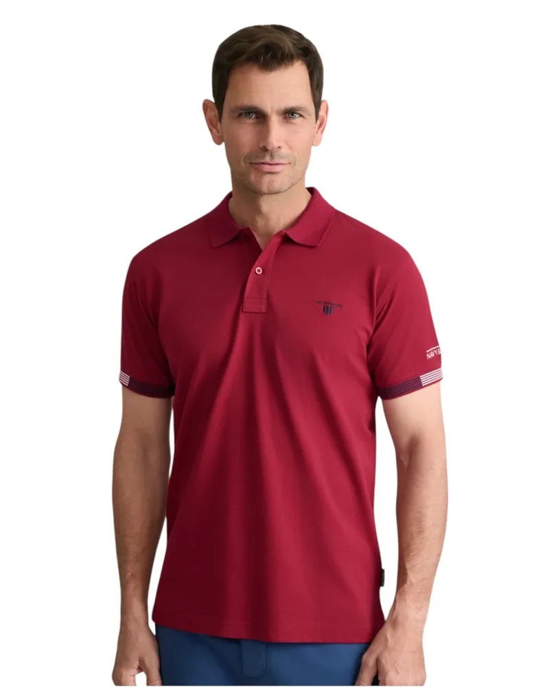 Navy & Green Ανδρική Μπλούζα Πόλο Κοντομάνικη 24GE.1041 MERLOT