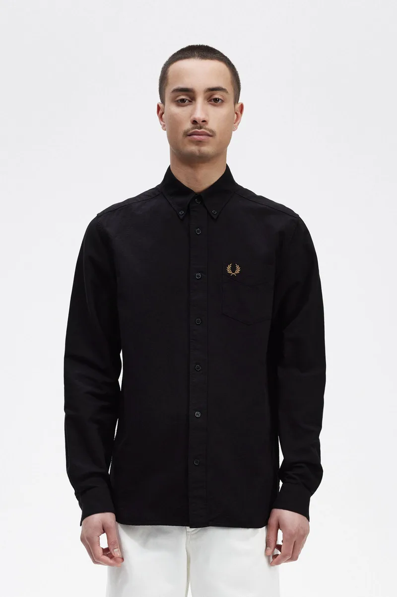 Fred Perry Ανδρικό Πουκάμισο Oxford Shirt M5516-R88 Μαύρο