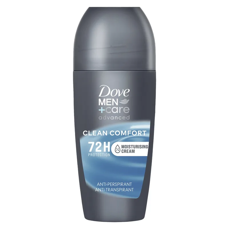 Dove Roll On Men Care Advanced Clean Comfort Ανδρικό Αποσμητικό 72ωρης Αντιιδρωτικής Προστασίας με Διακριτικό Άρωμα 50ml