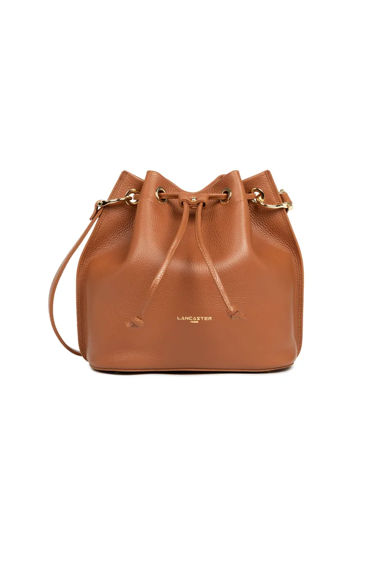 Lancaster γυναικεία δερμάτινη τσάντα bucket "Alba Double Medium" - 470-81 Καμηλό