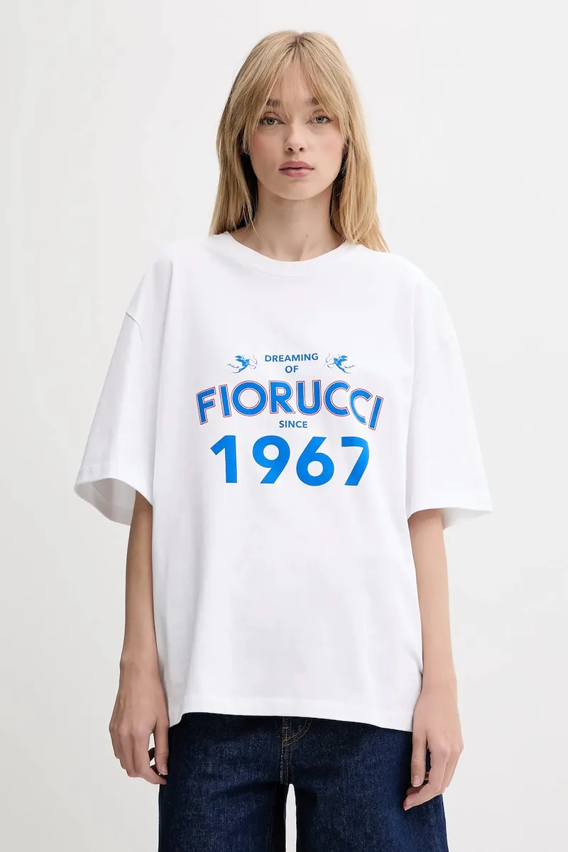 Βαμβακερό μπλουζάκι Fiorucci White Dreaming 1967 Print Boxy Fit T-Shirt