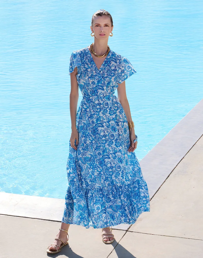 WOMEN'S WRAP DRESS CYCLADIC