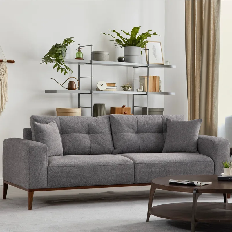 Τριθέσιος Καναπές-Κρεβάτι Sinor 3 Seater - Light Grey 560Are2362 (92x75x57)