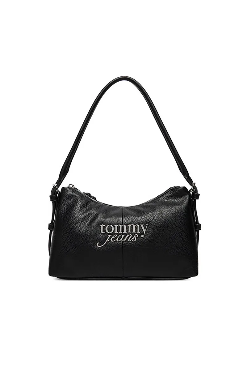 Tommy Hilfiger γυναικεία τσάντα ώμου με μεταλλικό λογότυπο "Τjw Bold" - AW0AW18468 Μαύρο