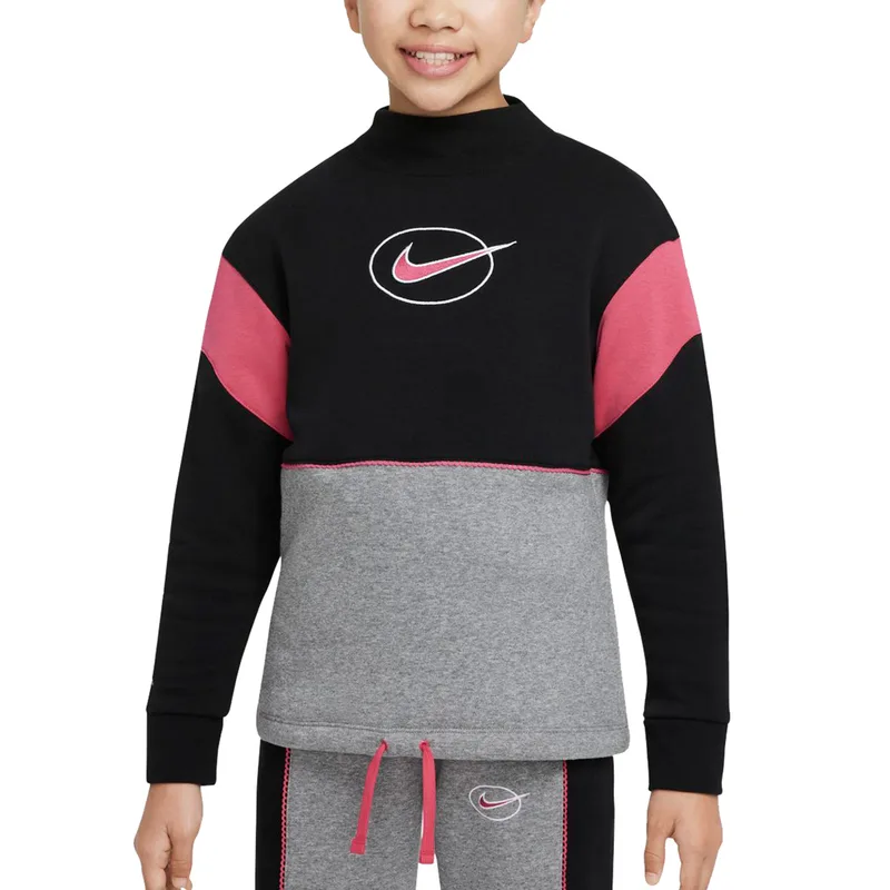 Nike Sportswear Big Kids Fleece Long-Sleeve Mock-Neck Top