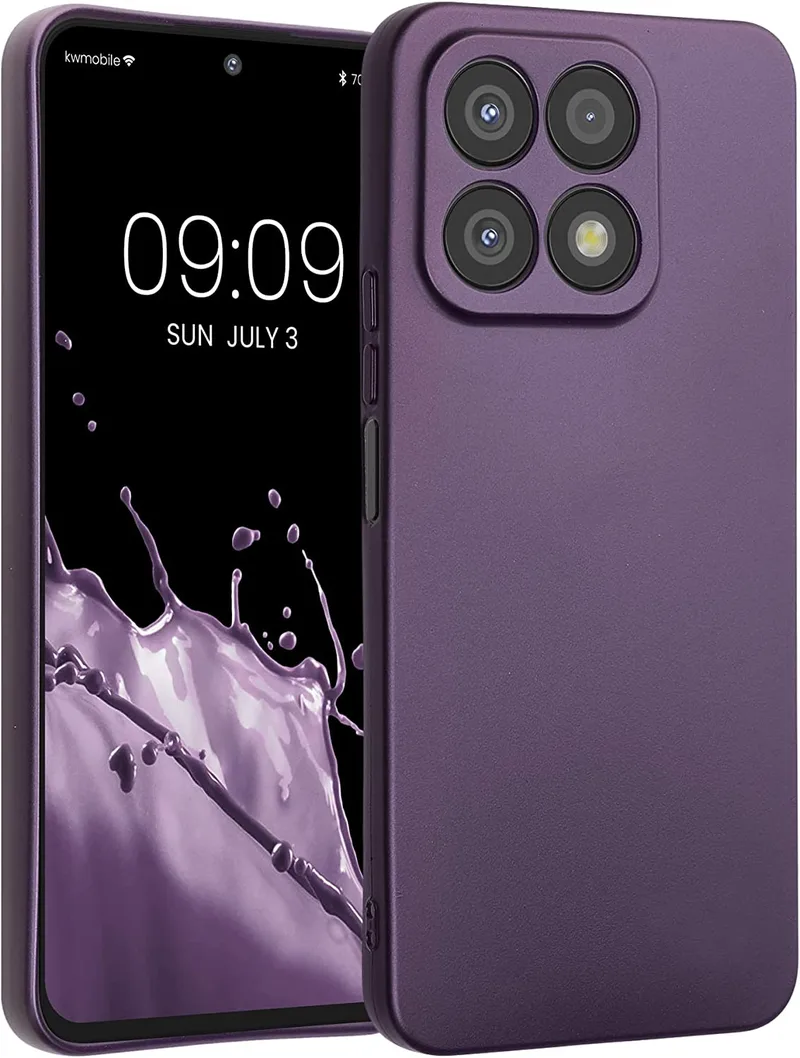 KWmobile Θήκη Σιλικόνης Honor X8a με Πλαίσιο Κάμερας - Metallic Βerry (60942.115)