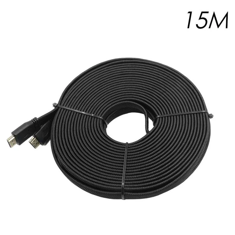 HDMI 2.0 Flat / Braided Cable HDMI male - HDMI male 15m Μαύρο
