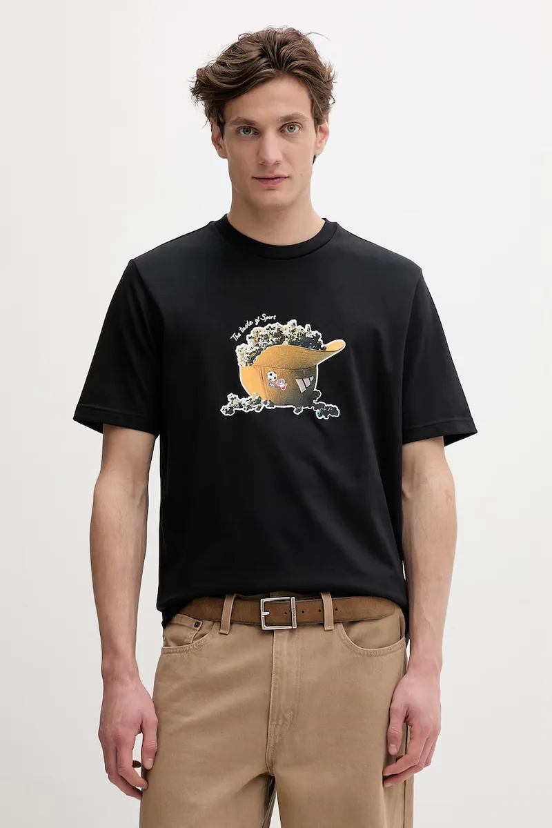 Βαμβακερό μπλουζάκι adidas Popcorn