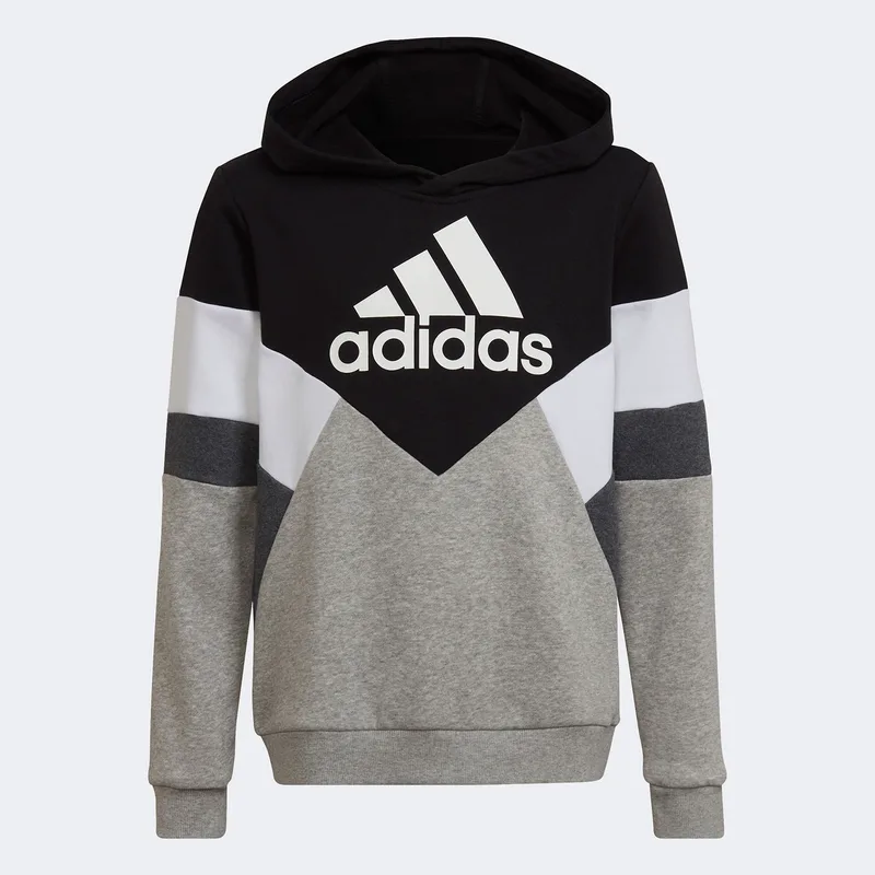 ADIDAS BOYS' COLORBLOCK FLEECE HOODIE ΜΑΥΡΟ