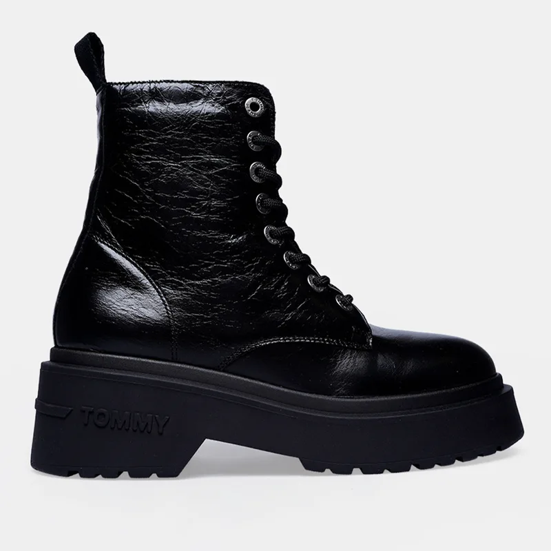 Tommy Jeans Chunky Shiny Leather Γυναικεία Μποτάκια (9000250431_1469)