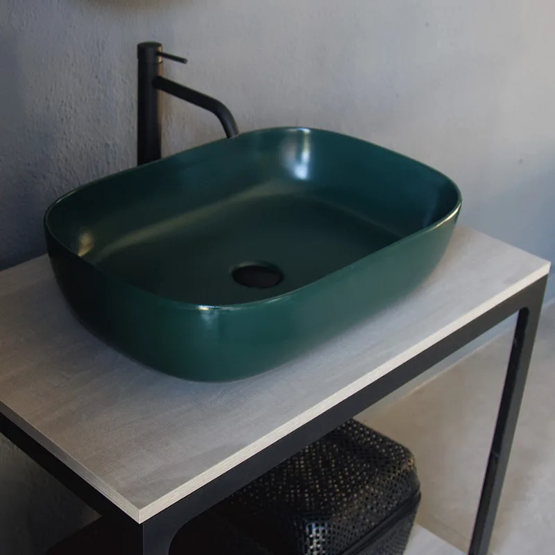 Νιπτήρας Επικαθήμενος Scarabeo Glam 1804-900 Musk Πράσινο (56x39cm)