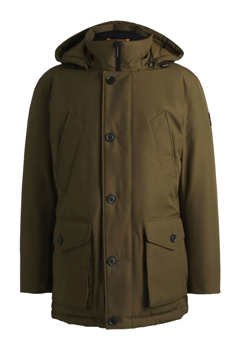 BOSS CASUAL ΜΠΟΥΦΑΝ JACKET ΑΠΟΣΠΩΜΕΝΗ ΚΟΥΚΟΥΛΑ OSIASS ΧΑΚΙ