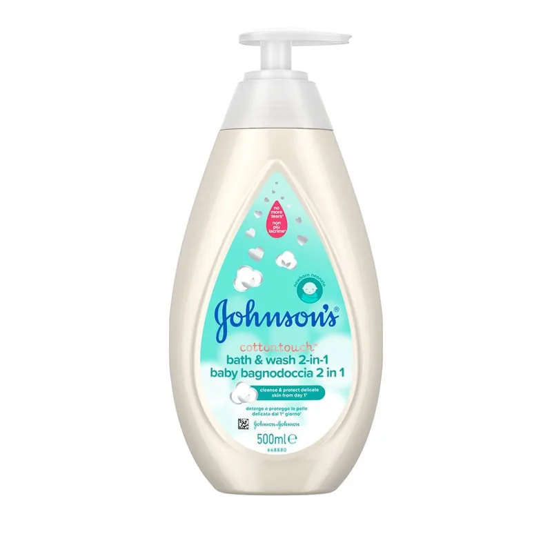 Johnson's Baby CottonTouch 2-σε-1 Βρεφικό Αφρόλουτρο & Σαμπουάν 500ml
