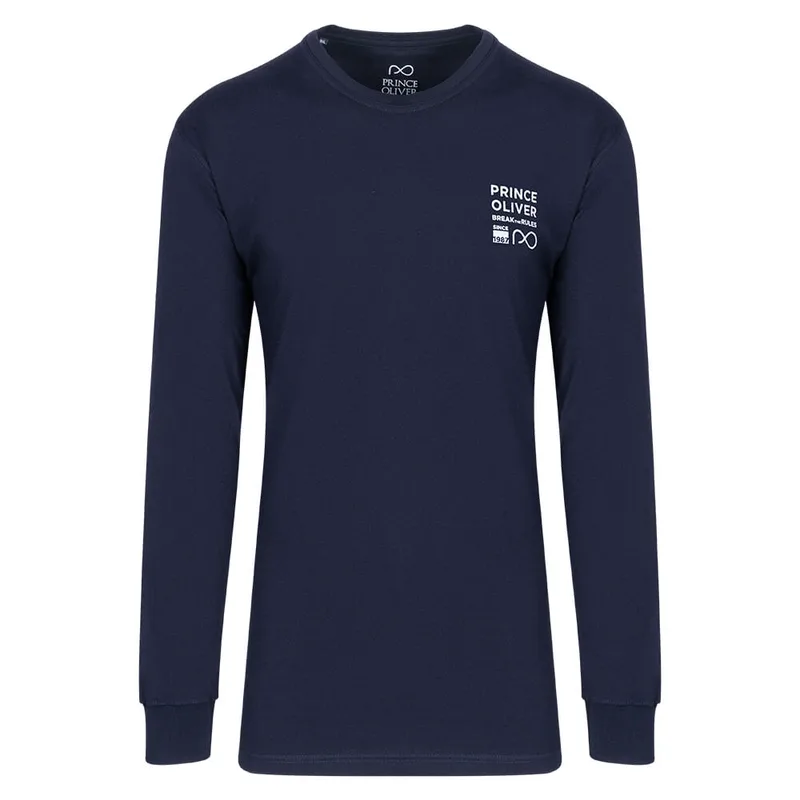 Plus Size Collection Μπλούζα Μπλε Σκούρο Round Neck (Comfort Fit) 100% Cotton Μόνο Μεγάλα Μεγέθη