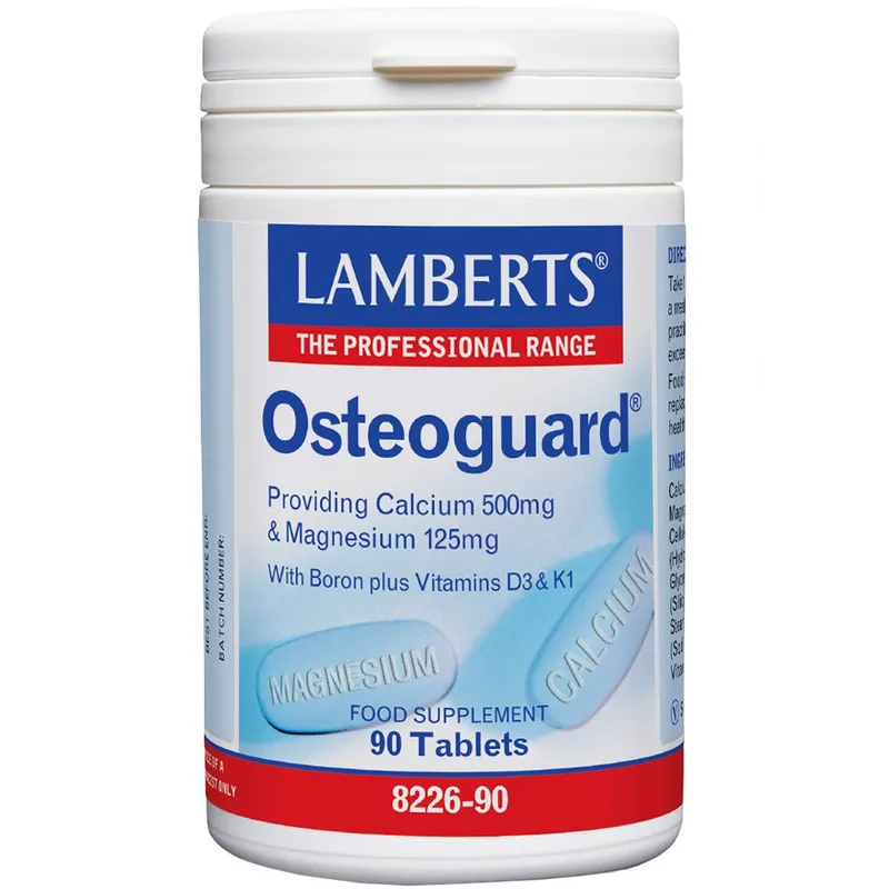 Lamberts Osteoguard Calcium, Magnesium & Boron Plus Vitamins D3 & K2 Συμπλήρωμα Διατροφής με Ασβέστιο, Μαγνήσιο & Βόριο με Βιταμίνες D3 & K2 για την Ενίσχυση & Συντήρηση των Οστών σε Γυναίκες Κατά την Εμμηνόπαυση 90tabs