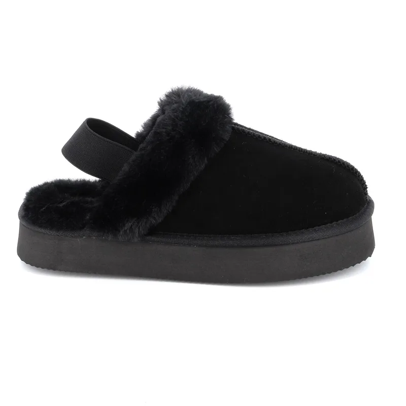 Γυναικεία Παντόφλα Maison Minrelle Δερμάτινη Χρώματος Μαύρο 10130141.B