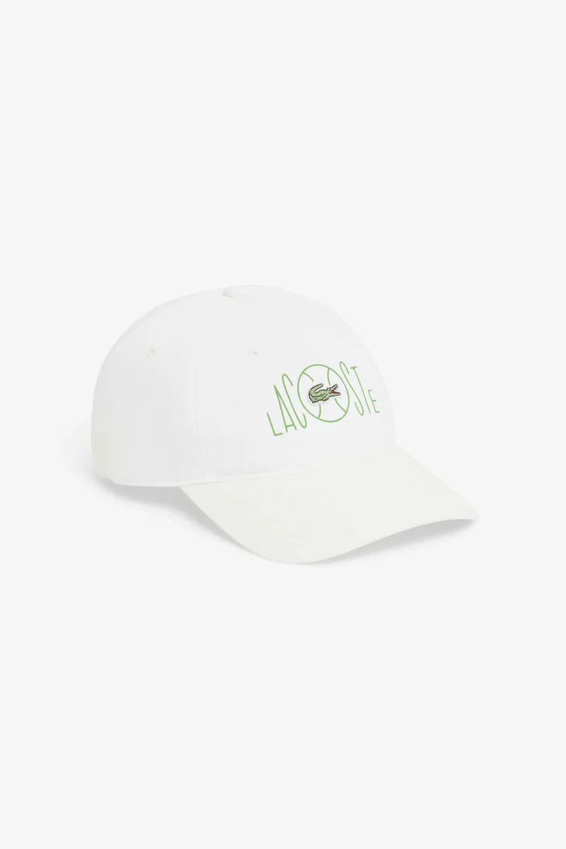 Lacoste unisex καπέλο jockey με logo print - RK1928 Λευκό