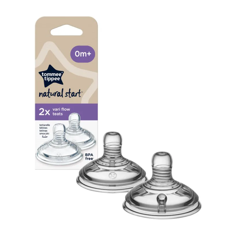 Tommee Tippee Natural Start Anti-Colic Teat θηλή μπιμπερό Variable Flow 0m+ 2 τμχ