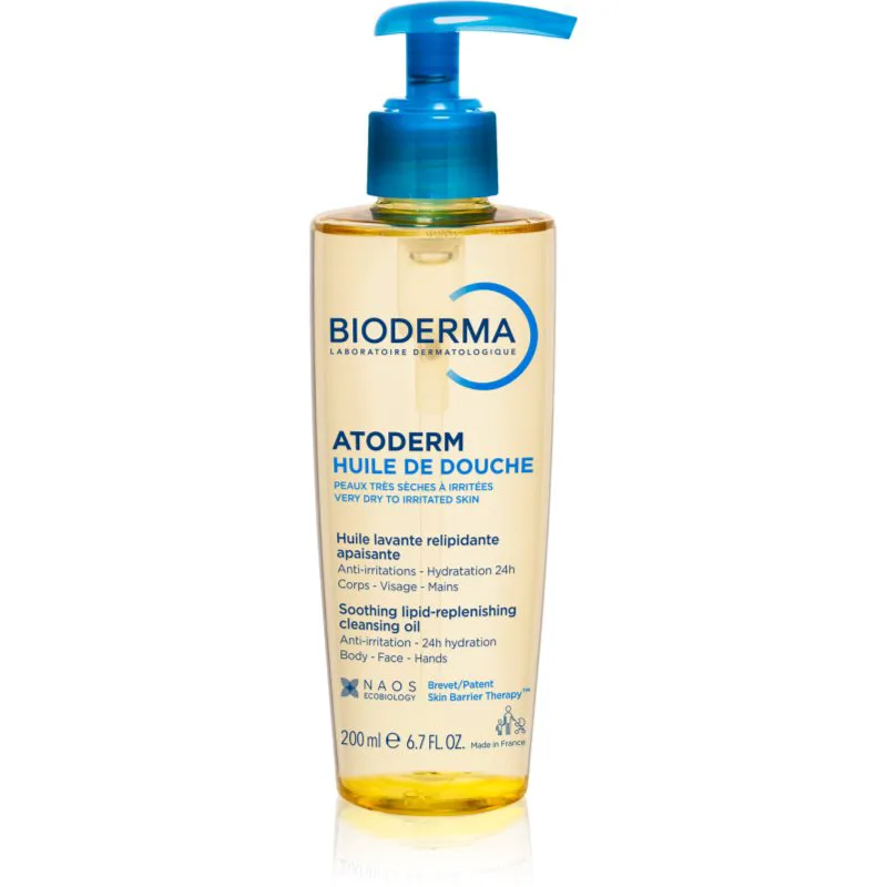 Bioderma Atoderm Shower Oil εντατικά θρεπτικό καταπραϋντικό λάδι για ντους για ξηρό και ερεθισμένο δέρμα 200 ml