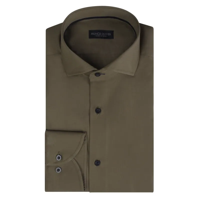 Superior Πουκάμισο Χακί 100% Fine Cotton (Modern Fit) New Arrival
