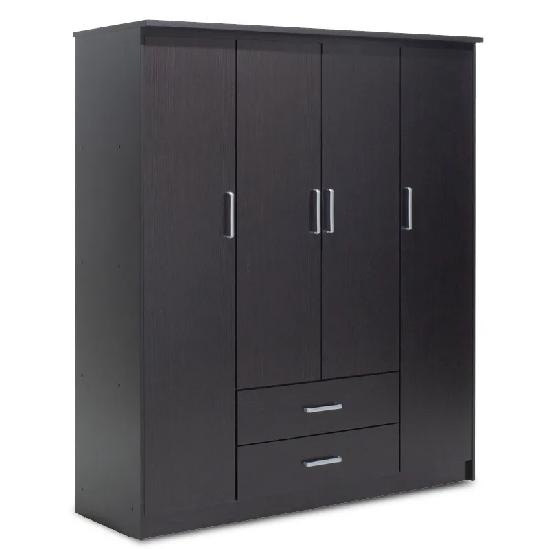 Ντουλάπα ρούχων τετράφυλλη OLYMPUS pakoworld χρώμα wenge 159x57x183εκ - PAKO WORLD - 123-000046