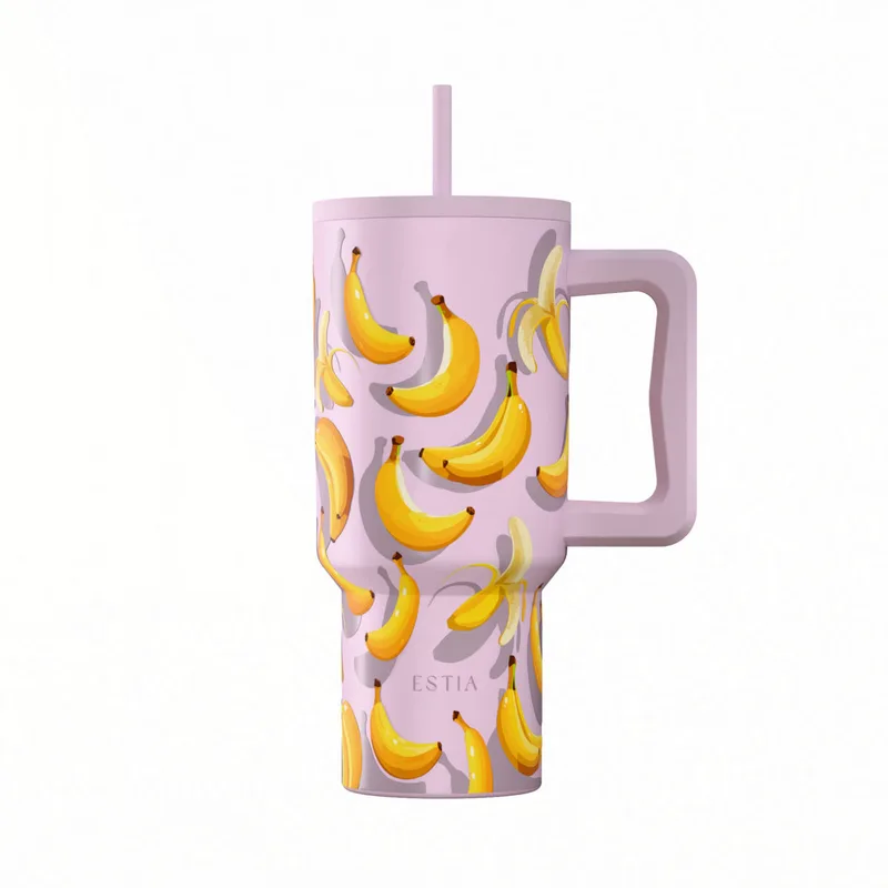 ΘΕΡΜΟΣ STRAW TUMBLER XL SAVE THE AEGEAN 900ml - BANANA MOOD ΜΠΑΝΑΝΑ
