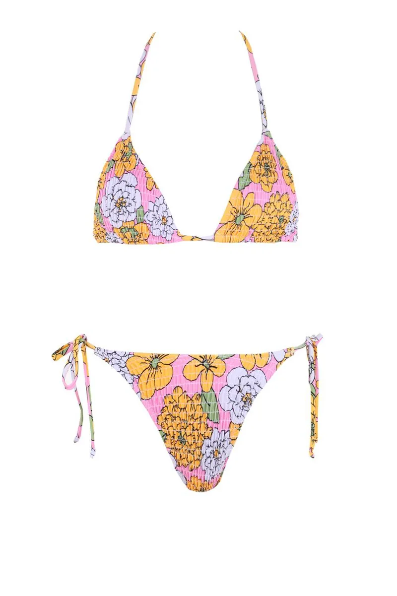 GIGI-Μαγιό Σετ Μπικίνι Γκοφρέ Floral - Floral