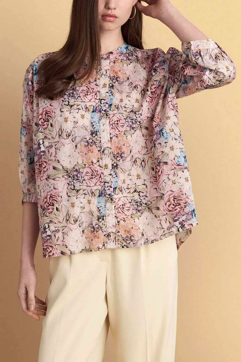 Attrativo γυναικεία μπλούζα με abstract floral print - 9922963 Ροζ