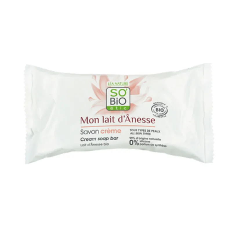 LÉa nature so bio étic Mon Lait d'Anée - Creamy Facial Soap with Donkey Milk, 100 g
