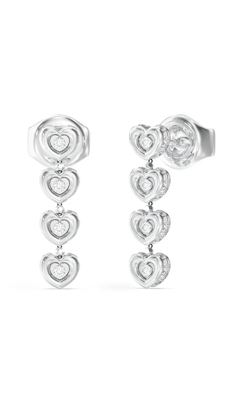 GUESS STEEL L.O.V.E. JUBE05473JWRHT/U Σκουλαρίκια Ασημένια Με Καρδιές