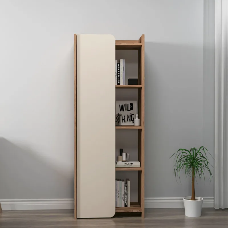 Βιβλιοθήκη Suave - Walnut, Μπεζ 550Arn1693 (60x160x35)