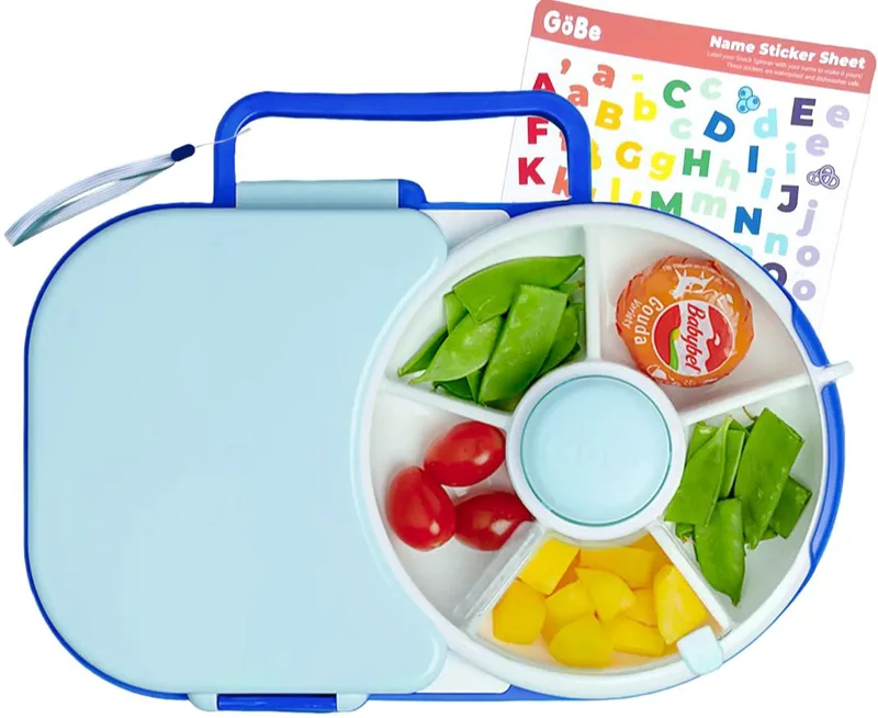 GoBe - 2in1 Lunchbox &amp; Snack Spinner Sticker Edition - Blueberry Blue