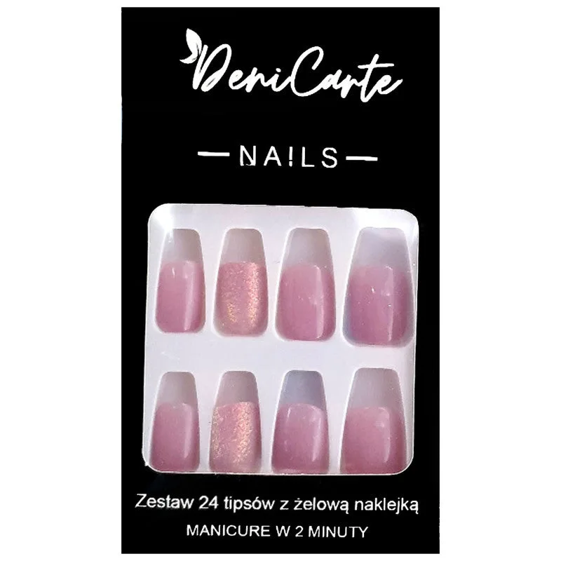 Deni Carte Tipsy Square Light Purple Fake Nail Set | Jasny Fiolet