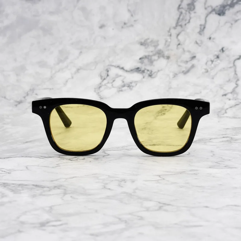 WILLIAM Tinted Sunglasses | Black | Yellow Shades | Explicit Poets Sunglasses