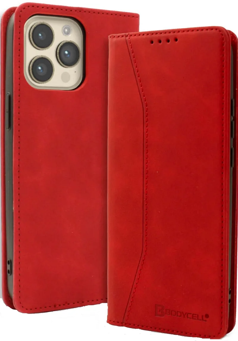 Θήκη Apple iPhone 15 Pro Max - Bodycell Book Case Πορτοφόλι - Red (5206015046803)