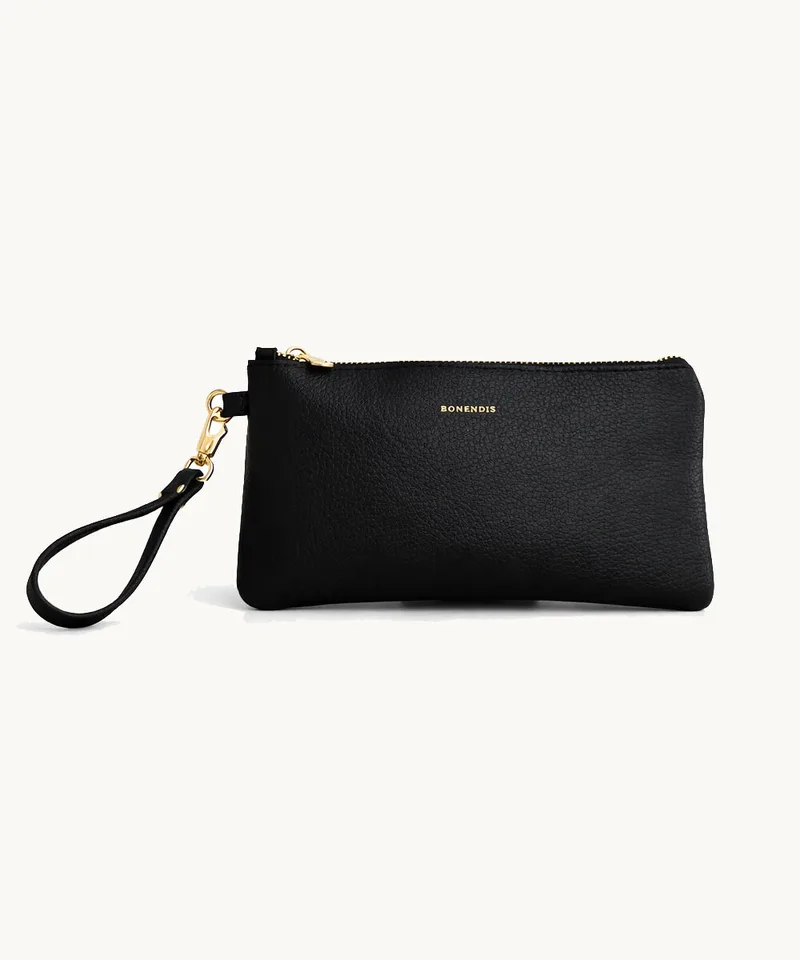 Bonendis Polly Pouch in Black Leather Μαύρο