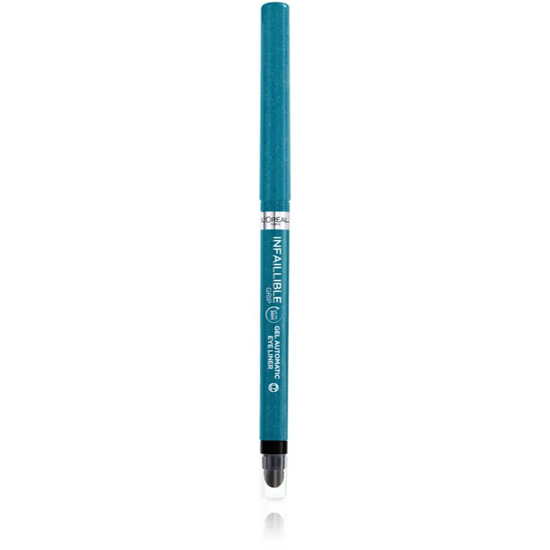 L’Oréal Paris Infaillible Grip 36h Gel Automatic Liner τζελ μολύβι για τα μάτια με εφαρμοστή απόχρωση 07 Turquoise Faux Fur 0.4 γρ