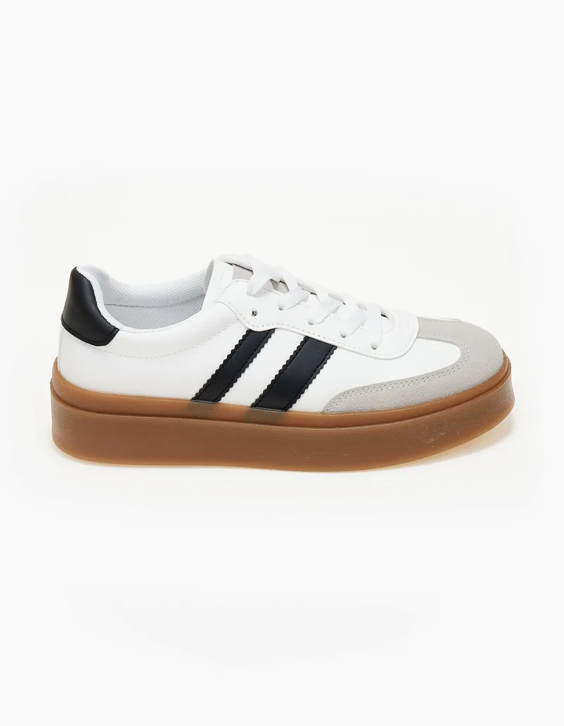 Sneakers με συνδυασμό χρωμάτων - Λευκό