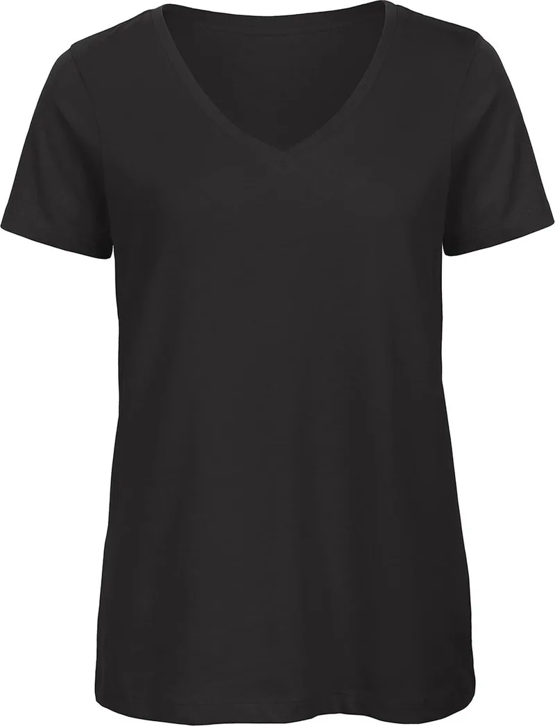Γυναικείο T-Shirt TW045 B&C Organics Organic V-Neck Black