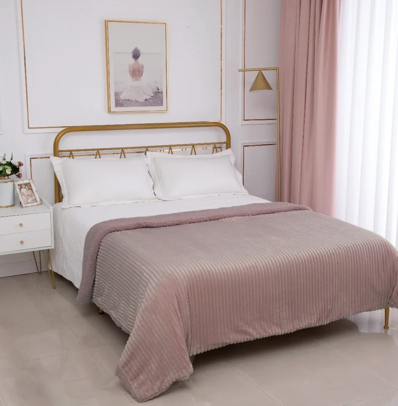 Κουβέρτα με Sherpa Μονή Silk Fashion Kotle Syklamen 170x220