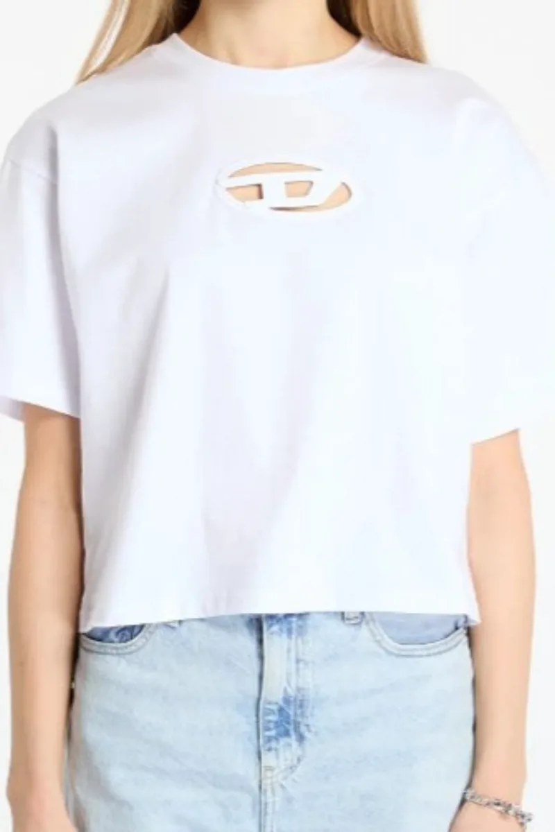 DIESEL Γυναικείο T-Shirts T-BUXT-CROP-OD T-SHIRT - Λευκό-S25A150960NIAX-WHITE