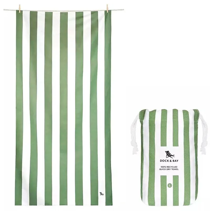 ΠΕΤΣΕΤΑ ΘΑΛΑΣΣΗΣ QUICKDRY DOCK - BAY CABANA -CAYMAN OLIVE MICROFIBER 90X200CM