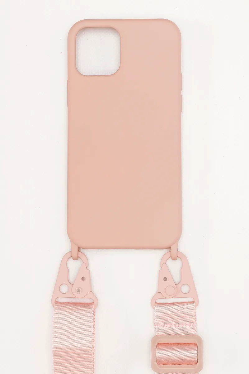 Silicone Case With Strap (IPhone12ProMax) - Ροζ