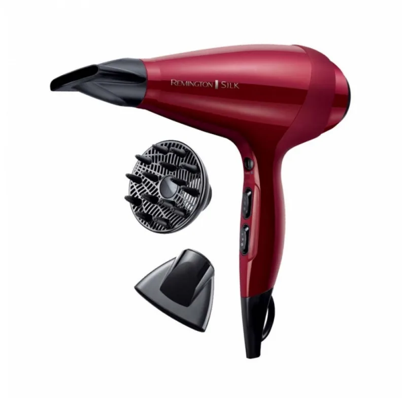 Πιστολάκι μαλλιών Remington AC9096, 2400 W, 2 ταχύτητες, 3 ρυθμίσεις θερμοκρασίας, Αξεσουάρ, Κόκκινο