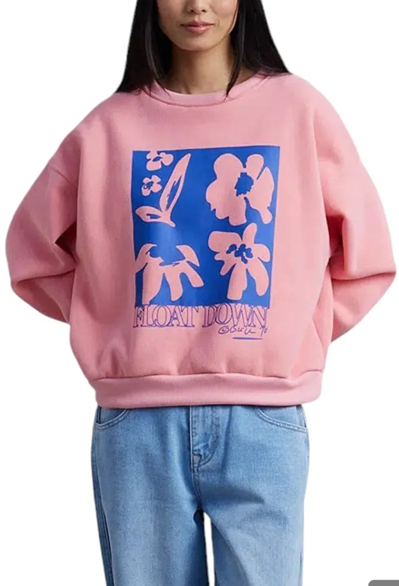 Μπλούζα Μακρυμάνικη 24 Colours Floral Print 50800a-PINK Γυναικείο