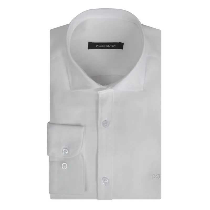 Prince Oliver Tencel Πουκάμισο Λευκό (Modern Fit) New Arrival