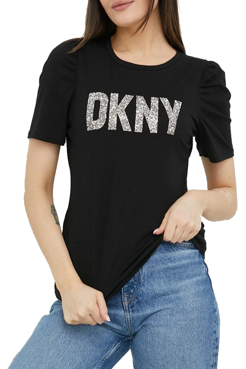 Μπλούζα Κοντομάνικη DKNY Logo P2JHBOQX-BLK Γυναικείο